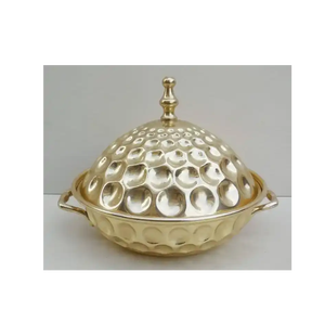 Matériau de la plus haute qualité Bols de date en métal fini or Abordable Meilleurs articles arabes Look de luxe Dates Bol de service Fourniture - Product Image 2