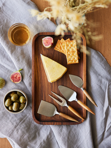Glossy Steel Heads Stainless Steel <b>Cheese</b> <b>Knives</b> <b>Set</b> | <b>Set</b> of 4 Pieces <b>Cheese</b> <b>Knives</b> Stainless Steel <b>Cheese</b> Spreader Slicer Fork - Product Image 2
