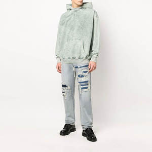 Sudadera con capucha y pantalones de chándal holgados para mujer, personalizados, con lavado ácido, bordados, transpirables, con capucha frontal, estilo urbano estampado - Product Image 5