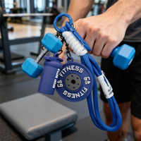 Mignon mini porte-clés sac à main breloques haltères poids cadeau pour Fitness hommes femmes cercle lumière Gym porte-clés accessoires