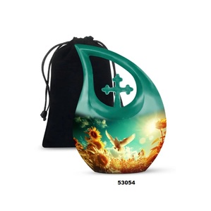 Urnas de lágrima de aluminio de pájaro únicas más vendidas para cenizas humanas con bolsa de terciopelo gratis - Product Image 2