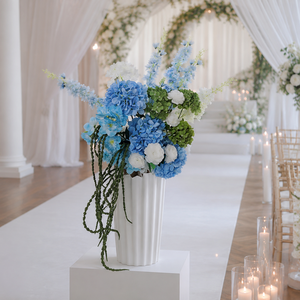 Arreglo Floral para Eventos, Bola de Hortensias Artificiales Grandes de 30-60cm, Azul y Verde, Centro de Mesa para Altar - Product Image 4