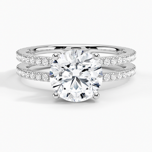 Anillo de compromiso de oro sólido de 14K con diamante cultivado en laboratorio VVS de corte redondo clásico, joyería fina de gama alta para mujer al precio más bajo - Product Image 1