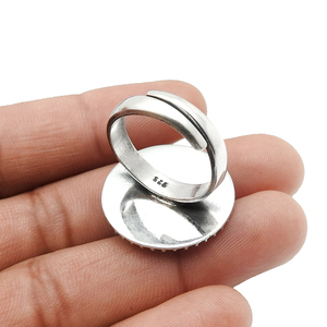 Top Selling Product in 2024 Solid 925 Sterling Oxidized Silver Round Shape Elegant <b>Ring</b> for Her Indian Handmade Jewelry Exporter - Product Image 6