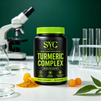 Gummies Antioxydantes au Curcuma OEM, Formule 500mg, Absorption Ultra-Élevée, 60 Capsules pour la Santé des Os et des Articulations des Adultes