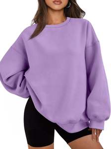 Sweat-shirt à manches longues surdimensionné OEM personnalisable pour femmes Sweats à épaules tombantes personnalisables pour femme Streetwear Sweatshirts - Product Image 6