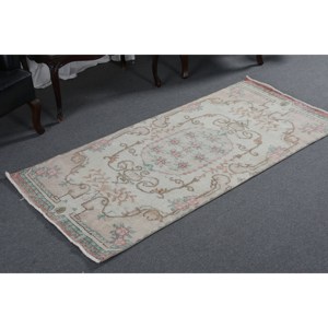 Alfombra clásica de lana rosa Beige de 3x6,5 pies hecha a mano de tejido plano turco Jacquard Patchwork diseño de látex para pasillo forma Rectangular - Product Image 4