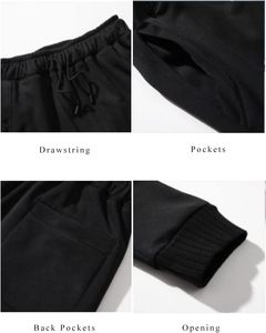 Vestes respirantes à fermeture éclair pour hommes, ensembles de 2 pièces, sweats à capuche, survêtements, sweat-shirt et pantalon de survêtement d'hiver de grande taille - Product Image 4