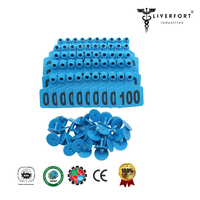 Marqueur vétérinaire étiquettes d'oreille de bétail en plastique moyen étiquette d'oreille de bétail pour vache veau blanc identification d'animal boucle d'oreille étiquette billet