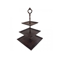 Ensemble de trois supports à gâteau en laiton, forme personnalisée, ornés de perles de cristal, écologiques, modernes, COLLECTION IQBAL pour couvercle, pièce naturelle