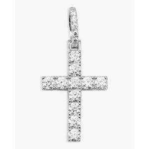 Pendentif micro-croix en or 14 carats avec moissanite, breloques élégantes pour embellir les bijoux - Product Image 1