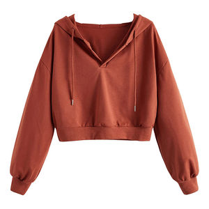 OEM Custom Manufectuer <b>Women's</b> Streetwear <b>Hoodies</b> 345 Gsm Thick Fleece Ladies Hoodie <b>Cropped</b> Hoodie <b>Woman</b> - Product Image 6