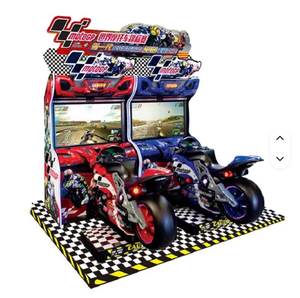 Console de jeu vidéo de course à monnayeur avec moto, panneau en plastique anglais, LED, 2 joueurs, USB - Product Image 1