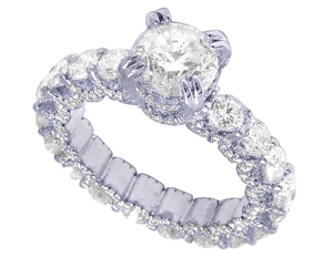 Entièrement éternité S925 argent Sterling Moissanite diamant luxe mariage ou anniversaire bague pour les femmes - Product Image 2