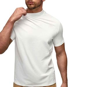 Offre Spéciale recadrée boîte Fit Vintage lourd col montant T-Shirt tricoté blanc t-shirts en gros Boxy Fit surdimensionné goutte épaule - Product Image 2