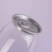 Bouteilles transparentes en PET pour thé au lait, prêtes à être expédiées, avec bouchon à vis en aluminium, capacités de 250 ml à 650 ml, faible MOQ pour jus et café