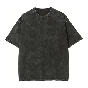 T-shirts épaules tombantes surdimensionnés lavés à l'acide pour hommes personnalisés T-shirts coupe ample lourds 300 GSM - Product Image 4