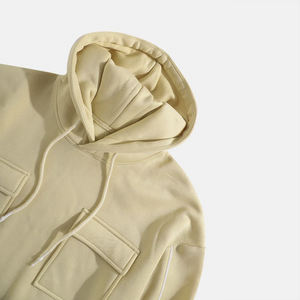 Sudadera con capucha única de 14 Oz mezcla pesada para hombre con bolsillos personalizados al por mayor Jersey de algodón pesado - Product Image 3