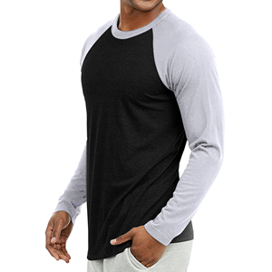 Camisetas de algodón para hombre con mangas raglán pesadas de secado rápido transpirable manga larga estilo de estampado Formal ropa al por mayor adultos - Product Image 5