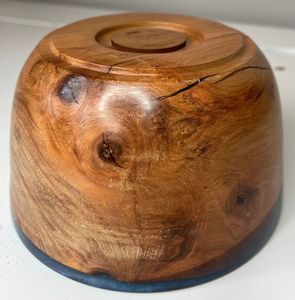 Bol en résine en bois à la mode fabriqué à la main pièce maîtresse rustique moderne élégant maison cuisine Accent décoratif - Product Image 6