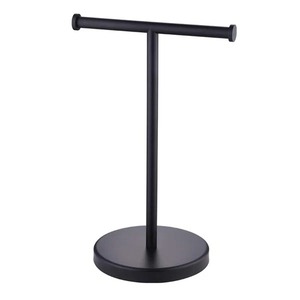 Designer Black Bold Matte Wall Mounted Towel Rack Combining Contemporary Style With Functional Durable <b>Storage</b> - Product Image 3