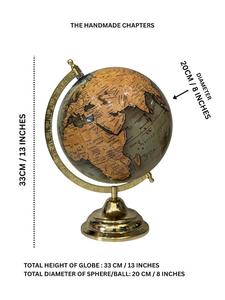 Vintage Green Gold Brass Decorative Globe Elegant Home Office <b>Desk</b> <b>Ornament</b> Unique Gift Stylish Boho Chic World Map Tabletop - Product Image 3