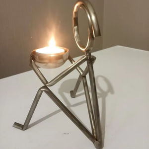 Venta de fábrica industrial, candelabro de Metal negro Vintage con Pedestal de vidrio para bodas, fiestas, decoración del hogar, eventos - Product Image 1