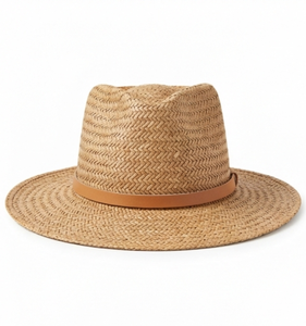 Personalized Odm Oem Woven Straw <b>Fedora</b> <b>Hat</b> Eco Friendly Wide Brim Sunshade Summer Trilby Cap with Leather Band for Outdoor Wear - Product Image 4