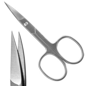 Lames incurvées antidérapantes faites à la main Ciseaux de 3.5 pouces pour couper les ongles Logo personnalisé en acier inoxydable argenté avec pointe de lame tranchante - Product Image 1