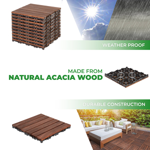 New Hot Item FG-VG12BR Solid <b>Wood</b> Tile Modern Design <b>Wood</b> Texture Outdoor Balcony Decoration Vietnam Anti-Slip Antibacterial - Product Image 6