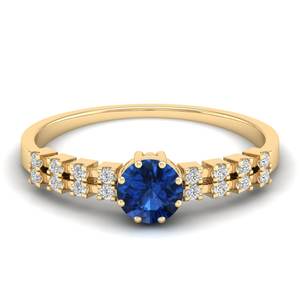 Anillos de Compromiso REYES de Alta Calidad en Plata de Ley 925 con Zafiro Azul Redondo de 0.5 Quilates y Moissanita para Mujer, Joyería Fina - Product Image 6