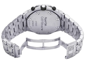 Reloj Cronógrafo Personalizado con Banda de Plata y Esfera con Incrustaciones de Diamantes, Reloj de Pulsera Completamente Cubierto de Diamantes para Raperos de Moda o Negocios - Product Image 5