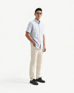 Camisa transpirable de otoño ajustada informal sólida de manga corta para hombre de Routine Vietnam - Product Image 4