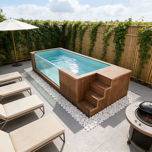 Piscine hors-sol en FRP JST Space GXP - 10 mm d'épaisseur, résistante aux UV, forme rectangulaire, installation facile, échelle de sécurité pour enfants et adultes - Product Image 2