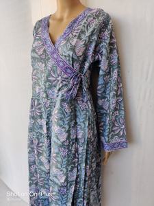 Elegante ropa de playa de verano para mujer, vestido Maxi suelto ajustado con botones delanteros, mangas completas, estilo occidental, ropa de calidad, lavable caliente - Product Image 5