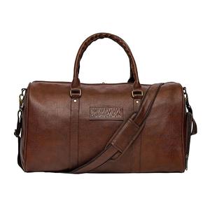 Bolsa de lona de fin de semana de cuero genuino hecha a mano duradera logotipo personalizado cierre de cremallera bolsa de lona de viaje informal - Product Image 6