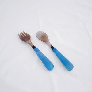 Juego de cuchara de resina con mango de madera de resina de menta, cubiertos, utensilios de cocina, vajilla, cuchara para ensalada Spork, herramientas para ensalada - Product Image 5