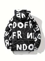 Veste bomber en polyester pour homme, élégante, respirante, à capuche, zippée, à manches longues, imperméable, grande taille, chaude pour l'hiver, avec sublimation