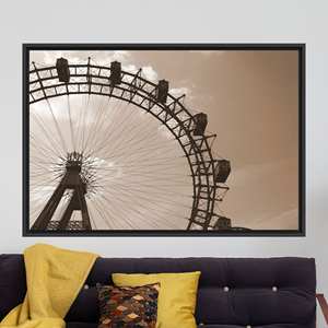 Printed <b>Canvas</b>: Park Landscape Wall Decor - Modern Art Print,1P:Black <b>Framed</b> - Product Image 1