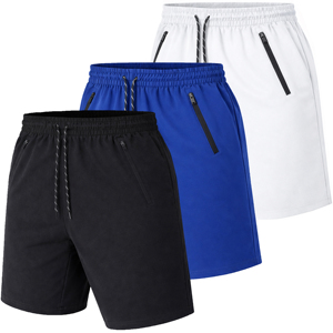Pantalones Cortos Deportivos de Secado Rápido para Hombre, Pantalones Cortos de Entrenamiento para Gimnasio con Bolsillo con Cierre, Cordón Ajustable, Transpirables y Elásticos - Product Image 5