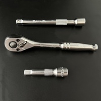 Jeu de douilles à chocs métriques industrielles OEM personnalisées de 16 pièces avec embout carré de 3/8'', poignée à cliquet à roue dentée et mallette de rangement pour bricolage