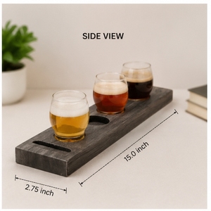 Wooden <b>Beer</b> Flight Tray 15 Inch Reusable Drink Holder Minimalist Design for Bar Accessories - Product Image 2