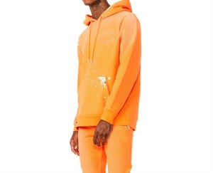 Chándal de invierno unisex de alta calidad con logotipo personalizado estampado pantalones apilados sudaderas con capucha bordadas conjuntos de jogging sólidos transpirables - Product Image 3