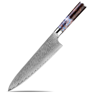 Cuchillo de Chef de cocina de acero de Damasco japonés profesional personalizado al por mayor, servicio OEM ODM, hoja afilada fija - Product Image 6