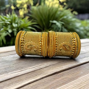 Top Selling Item 2025 <b>Bangles</b> <b>Set</b> with 22K Gold Plated Modern Style <b>Bangles</b> <b>Set</b> for Women Wear Jewelry by Exporters - Product Image 1