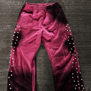 Baggy de jogging personnalisé pour hommes, pantalon de survêtement décontracté en éponge française 100% coton, extérieur, diamant, taille élastique, sport avec strass - Product Image 4