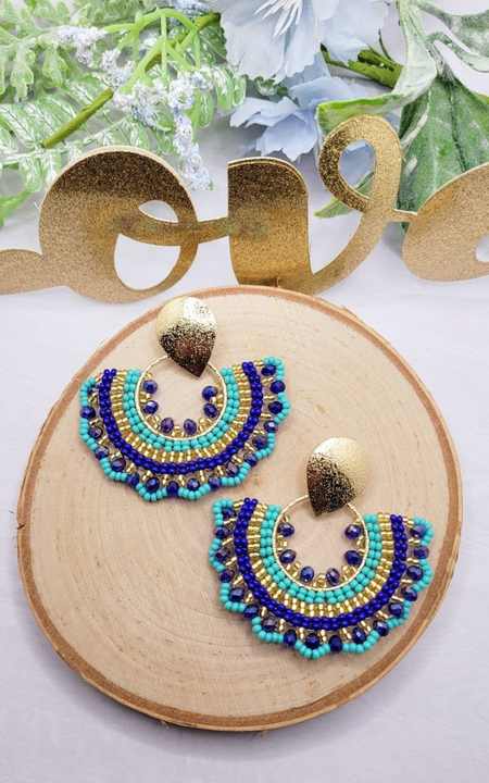 2024-YEAR Unique Love Theme Beaded Earrings for Valentine's Day - Embroidered Heart Design Hand Embroidery Beaded Earring