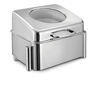 Vente chaude en acier inoxydable électrique chauffe-plat finition argentée Buffet serveur dessus en verre pour réchauffer l'usine d'équipement de maintien