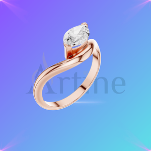 Nets Sales Anillo de moda chapado en oro de lujo de 14 quilates para mujer - Product Image 1