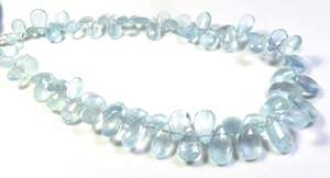 ลูกแพร์เจียระไนแบบหลวมเกรดสูงพลอยสีฟ้า10 "เกลียว100% อัญมณีธรรมชาติ7-13มม. - Product Image 2